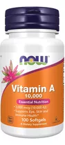 Now Vitamina A 10.000 100 Cáps - Unidad a $690