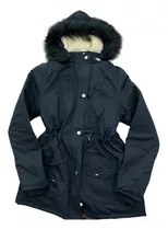 Parka Campera Dama Mujer Piel Corderito Gabardina 2 Al 6