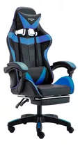 Silla De Escritorio Vonne Sv-g0 Gamer Ergonómica  Negra Y Azul Con Tapizado De Cuero Sintético