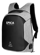 Mochila Antirrobo Impermeable Spica M-20  Modelo Urbano De Color Gris Tela Poliéster