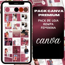 Pack Template Canva Editável Para Lojas De Roupas Femininas