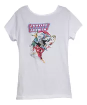 Remera Justice League Blanca Mujer