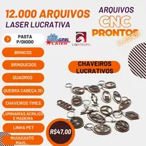 Pacote 12.000 Arquivos - Para Laser Cnc Co2 E Diodo