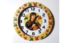 Reloj De Pared De Madera - Virgen Del Perpetuo Socorro