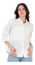 Camisa Importada Mujer Guipiur Broderie Encaje Flores Calada