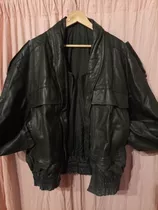 Campera Clásica Motoquera De Cuero Hombre Talle 52 Excelente