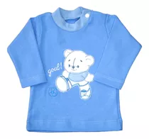 Remera Bebe Bordada Manga Larga Con Broche