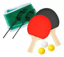 Set Ping Pong 2 Paletas +3 Pelotas + Red + Soportes - El Rey