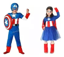 Disfraz De Niña Capitana America Avenger Super Heroes