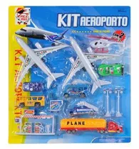 Aeroporto De Brinquedo Kit C/ 2 Aviões E 8 Veículos Crianças