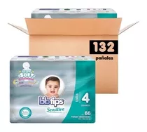 Pañales Bbtips Sensitive Etapa 4g X 2 Pacas De 66 Piezas C/u Género Sin Género Talla Talla 4