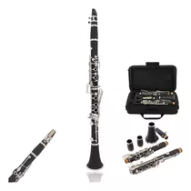 Clarinete Com Teclas Niquelada Sib 17 Chaves Com Case Luxo