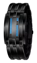 Reloj Binario Matrix De Pulsera Digital Led Moda Clási Negro