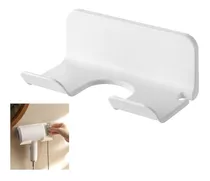 Soporte Porta Secador De Pelo Adhesivo Sin Perforar Blanco
