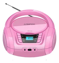 Reproductor De Cd Lonpoo Bluetooth/usb/aux Rosa