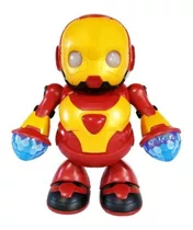 Robô Herói Brinquedo Homem De Ferro Dançarino C/luz Som Cor Vermelho