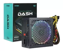 Fonte Gamer Dash 400w Preto Com Fan Led Rgb - Vfg400wpr