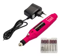 Lixadeira Elétrica Motor Unha Motorzinho Bivolt Portátil Gel Cor Rosa 110v/220v