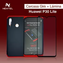 Carcasa Gkk Para Huawei P30 Lite + Lamina De Vidrio Completo