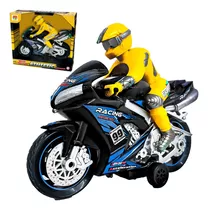 Miniatura Moto Athletic Com Boneco Som Luz E Fricção 25cm 