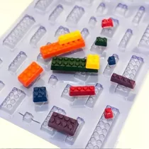 Forma Acetato Chocolate Confeitaria Bloco Montar Legos Bwb