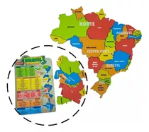 Quebra Cabeca Mapa Do Brasil Educativo Infantil Madeira Mdf