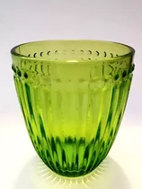 Set X 6 Vasos De Vidio Color Linea Mexico  Verde