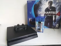 Sony Playstation 4 Slim 500gb  - Com Caixa, 1 Controle E 6 Jogos