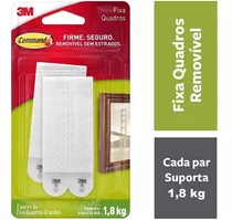 Fixa Quadros Adesivo Command Grande Ate 1,8kg 2 Unidades 3m