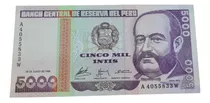 Billetes Mundiales : Peru 5000 Intis 1988