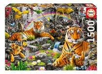 Puzzle Educa Rompecabeza 1500 Piezas Selva Radiante Tigre Ax