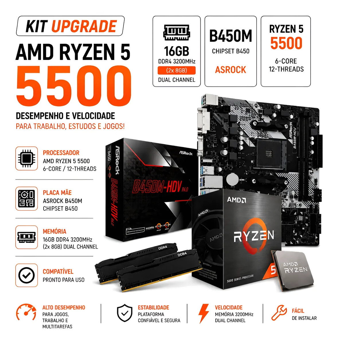 Ryzen 5 3600 + B450m | Mercado Livre