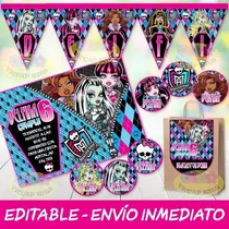 Kit Imprimible Monster High 100% Editable Candy Bar