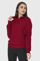 Sweater Cuello Tortuga Canalé Rojo Nicopoly