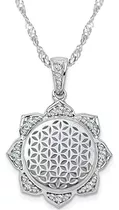 Iceberry Collar Mandala Flor De La Vida Para Mujer - Plata D