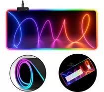 Mousepad Gamer Abstrato Led Rgb Extra Grande Speed Usb 80x30