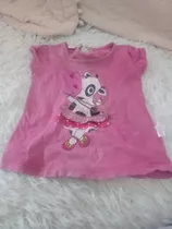 Remera Manga Corta Talle 1 Año Rosa Vaca 