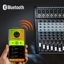 Mezcladora Amplificada Mixer 8 Canales 24 Efectos Bluetooth 