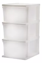 Cajonera Plastico 3 Cajones Armable Blanca Wenco