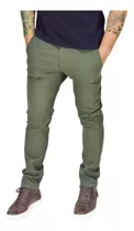 Pantalon Chino Gabardina Verde Confort Hombres Tsumeb Jeans