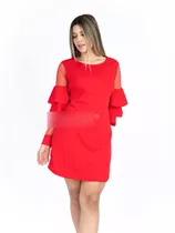 Vestido Helen Linea A Manga Tull Casual Oficina Arma Tu Look