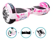 Hoverboard Original Skate Elétrico 6.5 Rosa Camuflado Led 