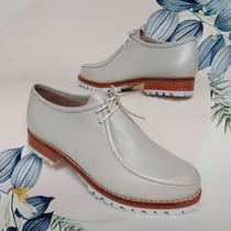 Zapato Cuero Mocasín Clásico Acordonado Suela Febo 