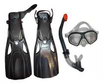 Set De Natacion Snorkel Gafa Respirador Y Aletas Para Adulto