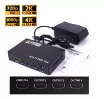 Splitter Hdmi De Video 1x4 4k 2k Divisor Amplificador Tv Hd