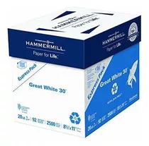 Papel Hammermill, Gran Blanco 30% Copia Reciclada, 20 Lb, 8