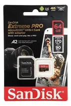 Cartão Memória Sandisk Extreme Pro Micro Sdxc 64gb 170mbs A2