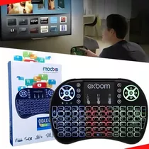 Mini Controle Led Teclado Sem Fio Smart Tv Box Netflix Cor Do Teclado Preto