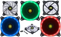 Kit 3 X Cooler Fan P/ Gabinete 120mm V.ring - 3 Cores De Led