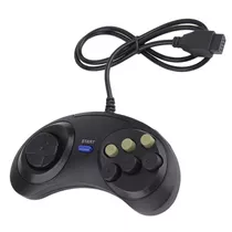 Control Genérico Compatible Con Sega Alámbrico Negro 